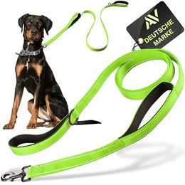 Produktbild von AVANA Hundeleine mit integriertem Kurzführer reflektierende Leine Neongrün - 1,5 m