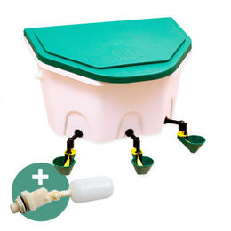 AviAqua - Geflügel Tränke mit Schwimmer - 3 Tränkebecken - 8 Liter - Hühner Tränke – Bild 1 von 9