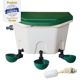 Produktbild von AviAqua-Geflügel Tränke mit Schwimmer-3 Tränkebecken mit Kippfunktion - 8 Liter - Hühner Tränke