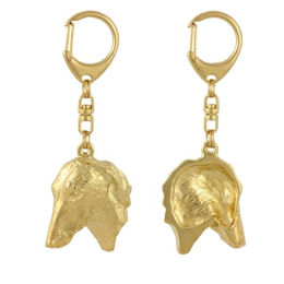 Azawakh, Tuareg Sloughi II - Vergoldeter Schlüsselanhänger mit Hund in Geschenkbox – Bild 1 von 7