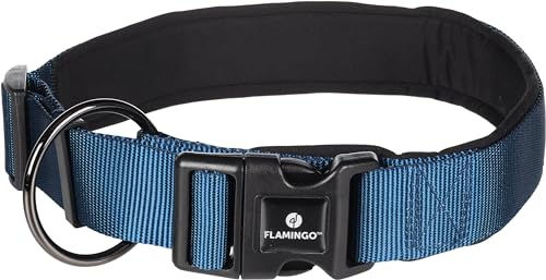Abbi Halsband Flamingo Blau aus Nylon für Riesenrassen XXL 65-70cm – Bild 1 von 3