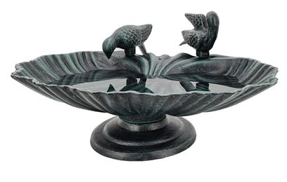 abc HOME Vogelbad Vogeltränke aus Aluminium in Patina-Grün 47 cm B - 3 kg – Bild 1 von 2
