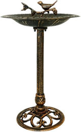 Produktbild von abc HOME Vogeltränke aus Aluminiumguss im viktorianischen Stil in Patina Bronze Braun