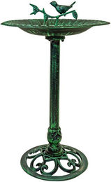 abc HOME XXL Vogeltränke auf Säule aus Aluminiumguss in Patina-Grün – Bild 1 von 2