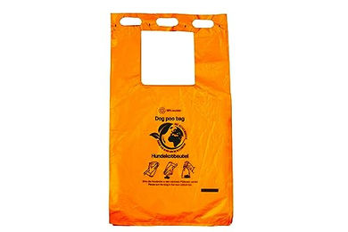Abreissbare Hundekotbeutel Orange mit schwarzem Aufdruck 21 x 35 + 3 cm 2000 Stück – Bild 1 von 1