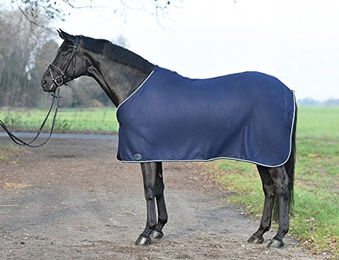 Abschwitzdecke SHOW in Blau Silber oder Schwarz mit 165 cm Rückenlänge – Bild 1 von 2