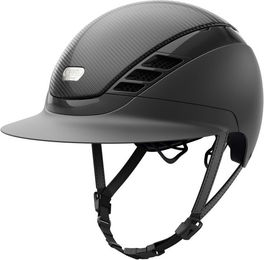 ABUS Reithelm AirLuxe Pure CARBON STYLE Unisex mit langem Visier Schwarz 58-61cm – Bild 1 von 5