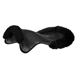 Acavallo Active Pony Gel Pad mit Lammfellrand in Schwarz – Bild 1 von 3