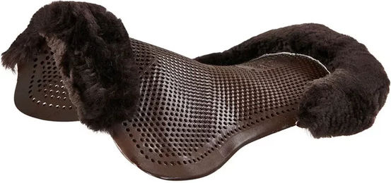 Acavallo Active Pony Gelpad Therapeutic mit Lammfellrand in Braun – Bild 1 von 5