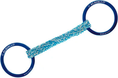Acavallo Alupro Gebiss mit 2 Ringen für Pferde aus Aluminium in Blau oder Türkis – Bild 1 von 2