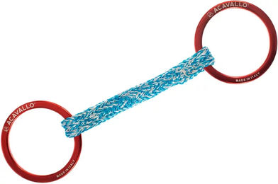 Acavallo Alupro Gebiss mit 2 Ringen für Pferde aus Aluminium in Rot oder Bunt – Bild 1 von 2