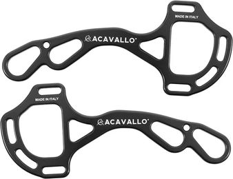 Acavallo Alupro Hackamore Aluminiumtrense für Pferde in Schwarz und Silber One Size – Bild 1 von 6