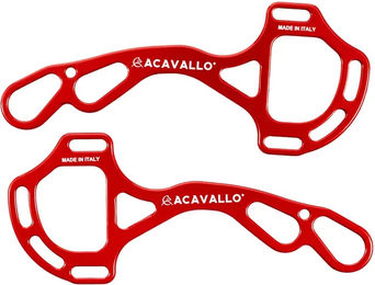 Acavallo Alupro Hackamore Aluminiumtrense für Pferde in Silber und Rot – Bild 1 von 2