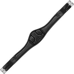 Acavallo Anatomischer Langgurt aus Kalbsleder mit Gel Schwarz 140 cm – Bild 1 von 6