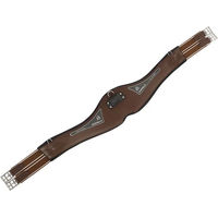 Produktbild von Acavallo Anatomischer Sattelgurt mit PVC und Gel in Braun mit Edelstahl Schnalle 115 cm