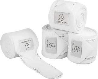 Produktbild von Acavallo Anti-Pilling Polo-Gamaschen aus Fleece für Pferde Weiß 4er Pack