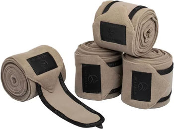 Produktbild von Acavallo Anti-Pilling Polo-Gamaschen für Pferde aus Fleece in Beige (4er Pack)
