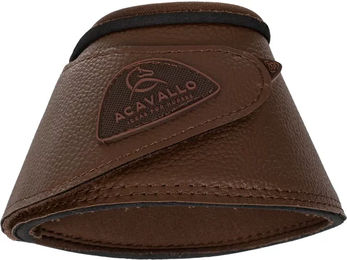 Acavallo Bell Boots Gamaschen aus Kunstleder mit Klettverschluss Braun XL – Bild 1 von 2