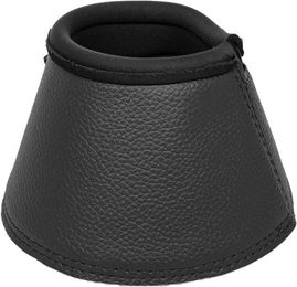 Acavallo Bell Boots Gamaschen aus Kunstleder mit Klettverschluss Schwarz XL – Bild 1 von 5