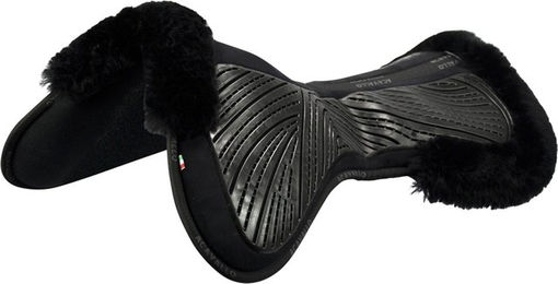Acavallo CC Gel & Memory Foam Half Pad mit Lammfell in Schwarz/Weiß – Bild 1 von 2