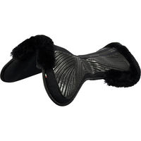 Produktbild von Acavallo CC Gel & Memory Foam Half Pad mit Lammfell in Schwarz/Weiß