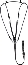 Acavallo Chambon Rundes Lederhalfter für Pferde aus italienischem Leder und Nylon Schwarz – Bild 1 von 6