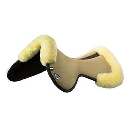 Acavallo Close Contact Memory Foam Half Pad mit Lammfell in Beige/Natur – Bild 1 von 2
