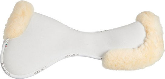 Acavallo Close Contact Memory Foam Half Pad Sattelunterlage für Pferde mit Lammfell in Blau und Weiß – Bild 1 von 2