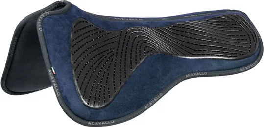 Acavallo Dämpfer für Pferde aus Wildleder mit flachem Grip-Gel Blau – Bild 1 von 1