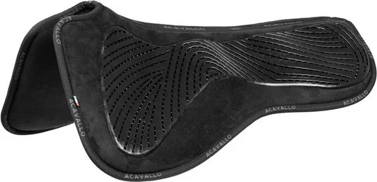 Acavallo Dämpfer für Pferde aus Wildleder mit flachem Grip-Gel Schwarz – Bild 1 von 1