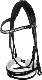 Produktbild von Acavallo Dalila Anatomisch geformtes Leder-Reitzaumzeug Schwarz für Vollblut