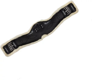 Acavallo Dressursattelgurt mit Gel-Einsatz und abnehmbarem EcoFell in Schwarz Größe S – Bild 1 von 6