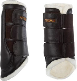 Acavallo Ecoleath Geschlossene Gamaschen für Pferde Braun Kunstleder Größe WB – Bild 1 von 3