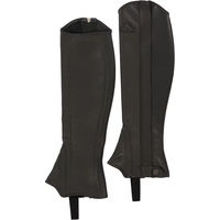Produktbild von Acavallo Erweiterbare Leder-Mini-Chaps Schwarz Unisex Mollet 30 cm Höhe 44 cm