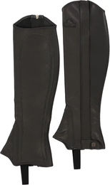 Produktbild von Acavallo Erweiterbare Leder-Minichaps Schwarz Mollet 33 cm Höhe 47 cm
