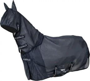 Produktbild von Acavallo Fliegendecke für Pferde mit Halsabdeckung und Maske in Blau oder Schwarz