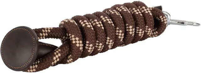 Acavallo Führstrick aus Nylon mit Lederende in Braun – Bild 1 von 3