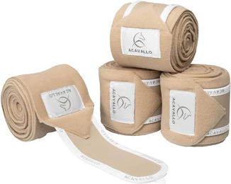 Produktbild von Acavallo Gamaschen aus Fleece für Pferde Beige 4er Pack