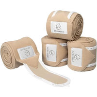Produktbild von Acavallo Gamaschen aus Fleece für Pferde Beige 4er Pack