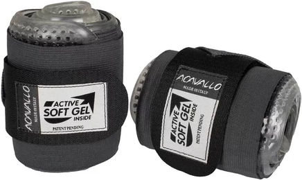 Acavallo Gel Elastic Bandagen Gamaschen für Pferde aus Fleece in Grau oder Schwarz – Bild 1 von 2