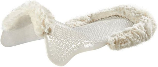 Acavallo Gel Pad Front Riser mit weißem Natur-Schaffell – Bild 1 von 2