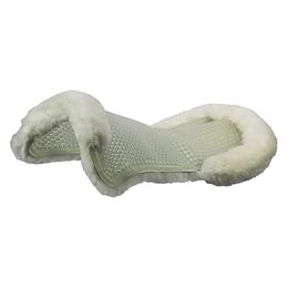 Acavallo Gel Pad hinten erhöht mit Schaffellunterseite für Pferde in Transparent/Weiß – Bild 1 von 2