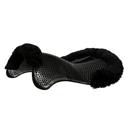 Acavallo Gel Pad Massage mit Schaffellrand Schwarz – Bild 1 von 4