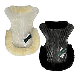 Acavallo Gel Pad Massage mit Schaffellunterseite Schwarz – Bild 1 von 3