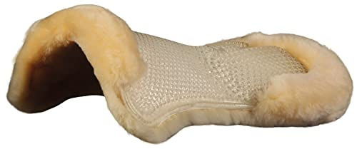 Acavallo Gel Pad mit erhöhtem Heckaufzug und Schaffellunterseite für Pferde in Natur – Bild 1 von 4