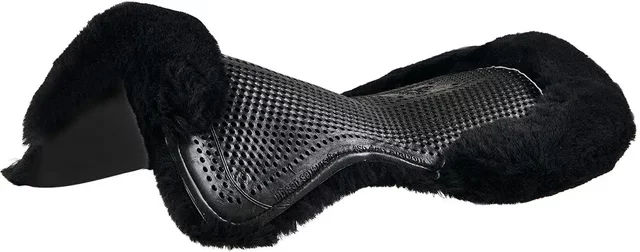 Acavallo Gel Pad mit Lammfell in Schwarz XL – Bild 1 von 2