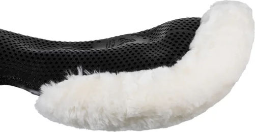 Acavallo Gel Pad Therapeutic mit Lammfell für Pferde in Schwarz und Natur – Bild 1 von 5