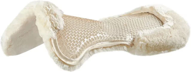 Acavallo Gel Pad Vorderer Aufsatzdämpfer für Pferde mit Natur Schaffellunterseite – Bild 1 von 3