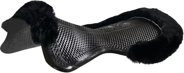 Acavallo Gelpad Therapeutic Sattelunterlage mit Lammfellrand Schwarz Größe L – Bild 1 von 4