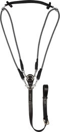 Acavallo Gogue Longierbedarf aus italienischem Leder und Nylon in Schwarz – Bild 1 von 2